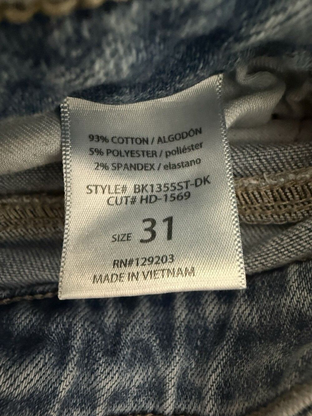 Hidden‎ High Waisted Straight Jean Raw Hem Stretch Women’s 31 - Picture 7 of 8